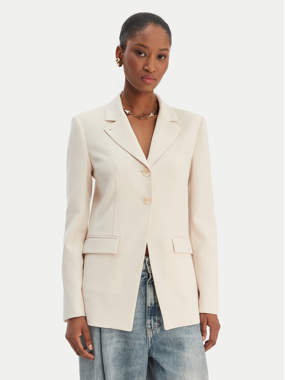 Patrizia Pepe Marynarka 8S0559/A6F5-W409 Écru Regular Fit