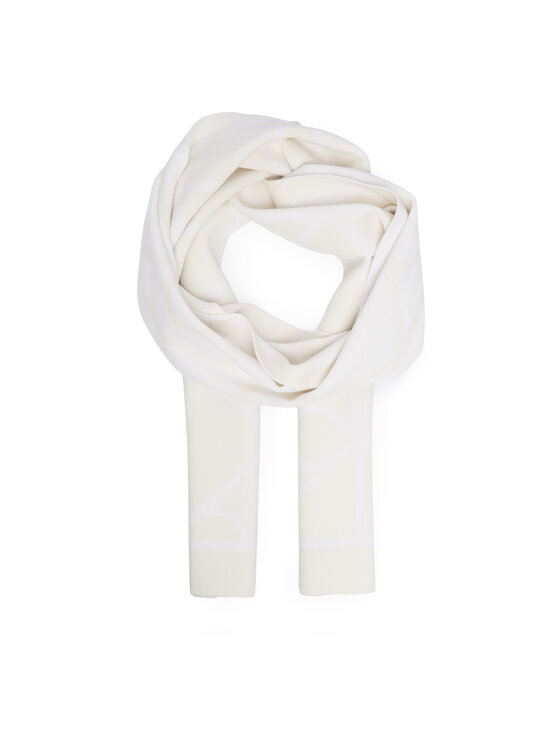 Calvin Klein Szalik Emblem Aop Jcq Fine Rib Scarf LV04D8051G Biały