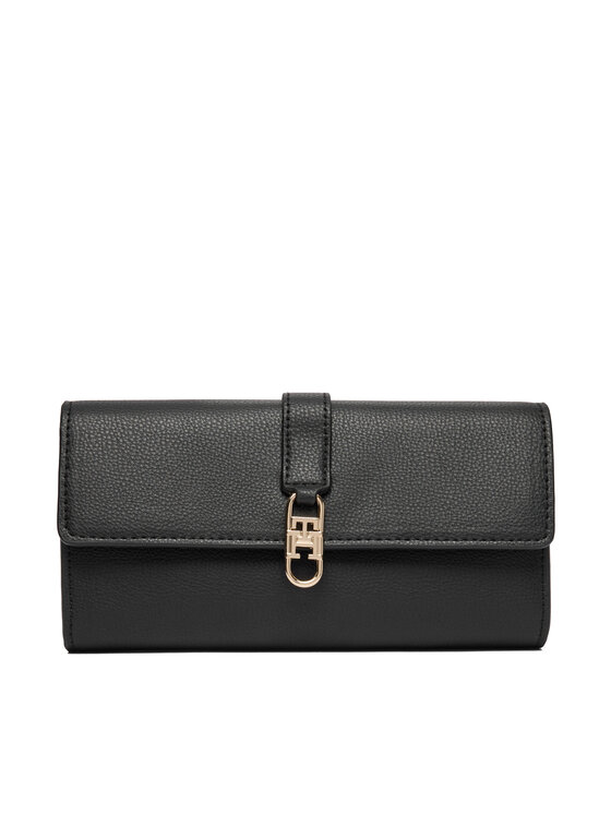 Tommy Hilfiger Portfel Th Libre Large Flap Wallet AW0AW18935 Czarny
