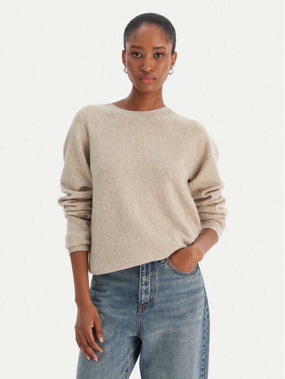 Vero Moda Sweter Doffy 10221006 Beżowy Regular Fit