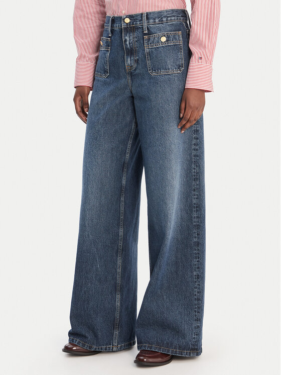 Tommy Hilfiger Jeansy WW0WW49387 Niebieski Wide Leg