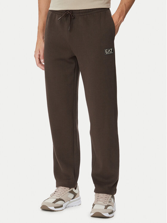 EA7 Emporio Armani Spodnie dresowe 7M002235 AF21822 U6027 Brązowy ciemny Regular Fit