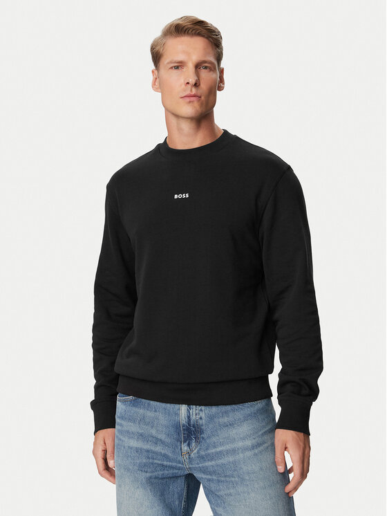 BOSS Bluza Wesmallcrew 50514541 Czarny Relaxed Fit