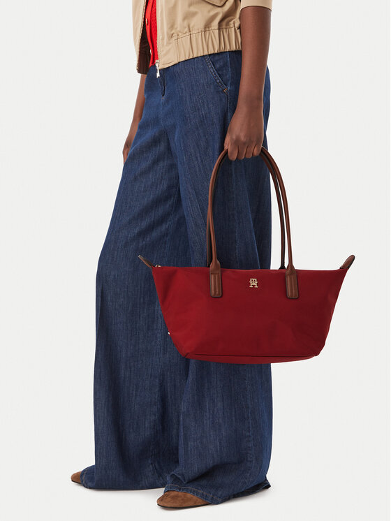 Tommy Hilfiger Torebka Popette East West Tote AW0AW19211 Czerwony