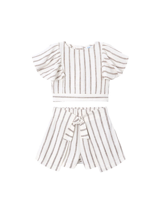 Mayoral Komplet top i spodenki 3949 Écru Regular Fit