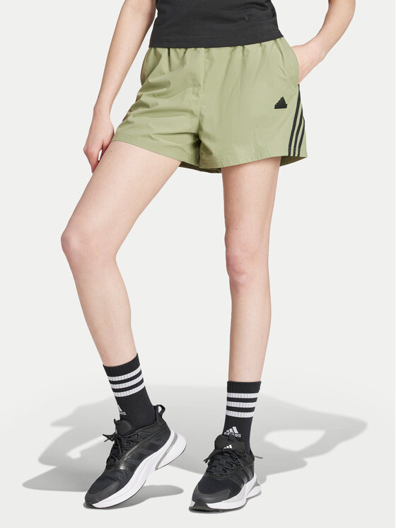 adidas Szorty sportowe Future Icons 3-Stripes IW7707 Zielony Loose Fit