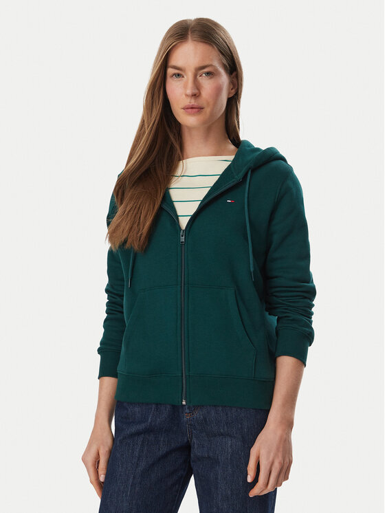 Tommy Jeans Bluza Flag DW0DW19729 Zielony ciemny Regular Fit