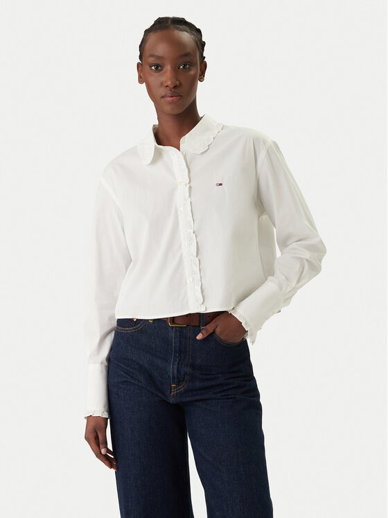 Tommy Jeans Koszula DW0DW22767 Biały Relaxed Fit
