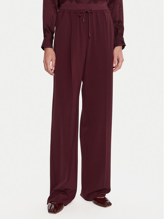 Marella Spodnie materiałowe Vanto 2523136065 Bordowy Regular Fit