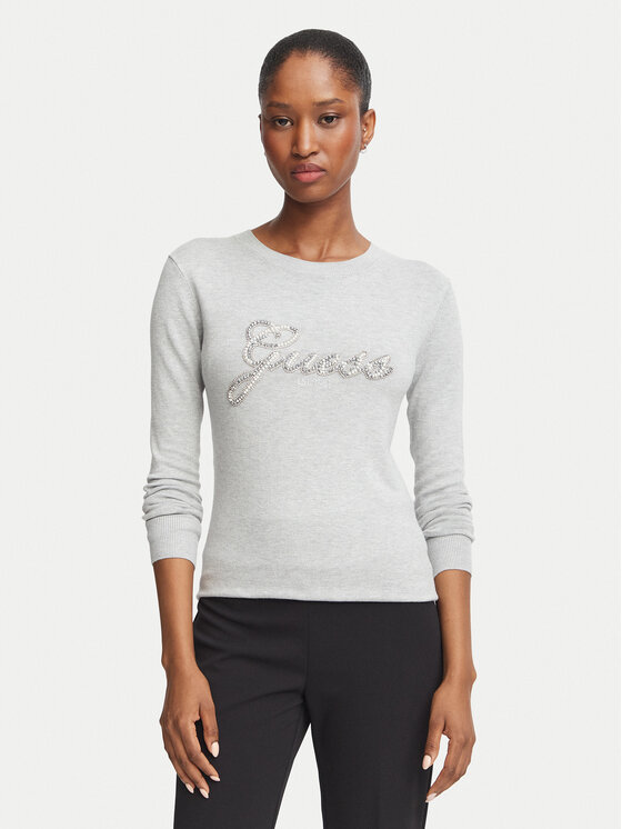 Guess Sweter W6BR53 Z1454 Szary Regular Fit