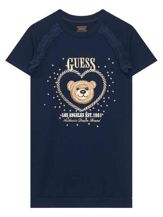 Guess Sukienka codzienna K6RK01 KAUH0 Granatowy Regular Fit
