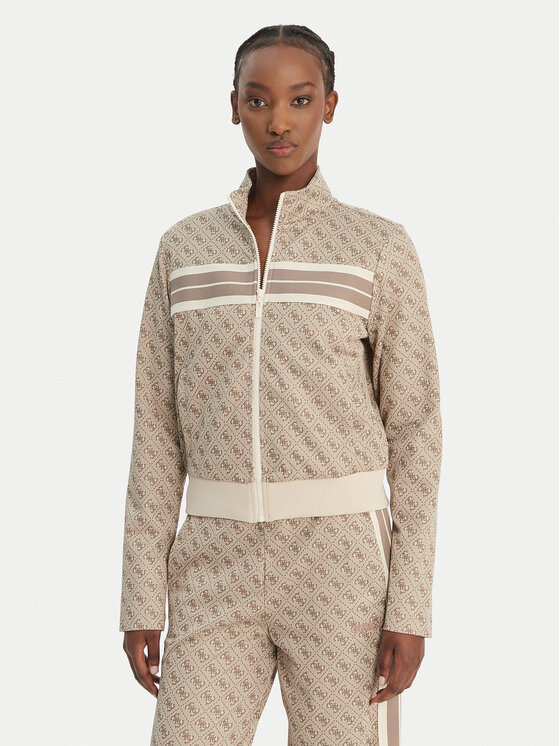 Guess Bluza V6GQ06 K2957 Beżowy Regular Fit