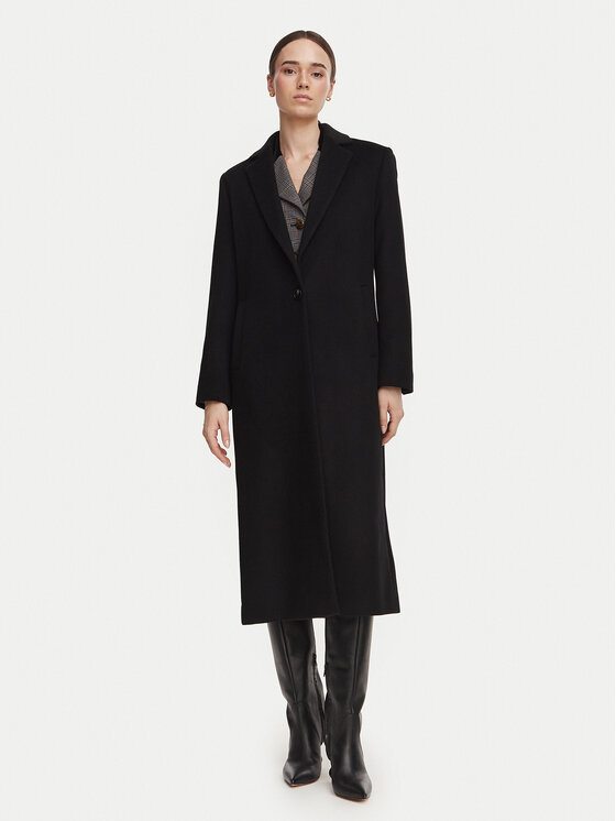 Marella Płaszcz wełniany Pavido 2623016031 Czarny Loose Fit