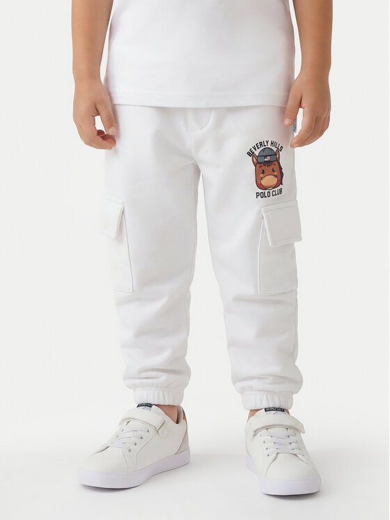 Beverly Hills Polo Club Spodnie dresowe P-SS26B-TF0136 Biały Regular Fit