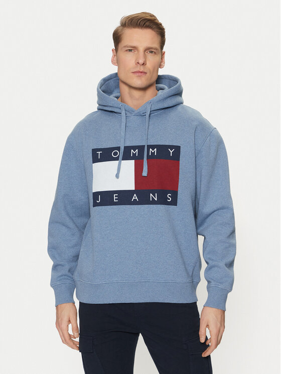 Tommy Jeans Bluza Flag DM0DM21174 Niebieski Regular Fit