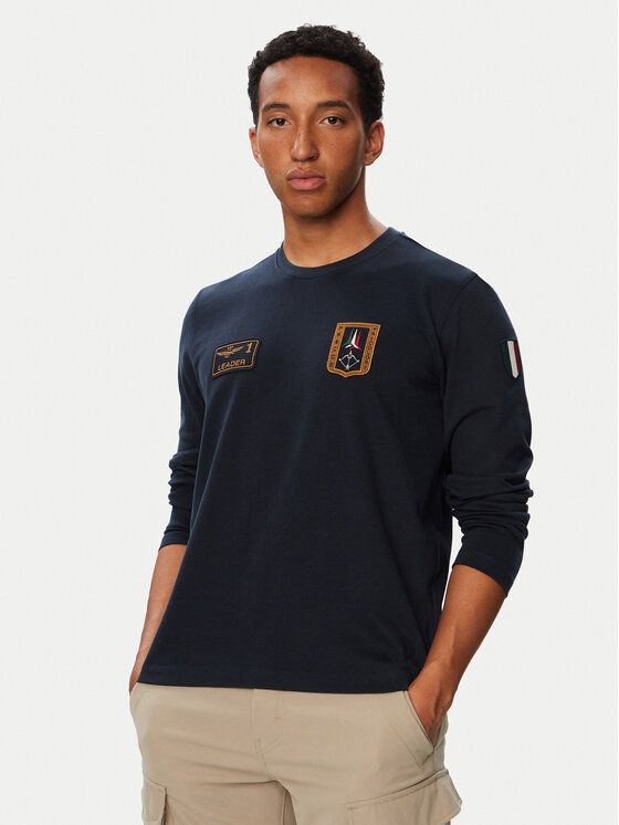 Aeronautica Militare Longsleeve 262TS2568UJ00703 Granatowy Regular Fit