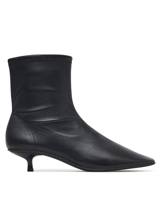 Calvin Klein Botki Round Kitt Heel Ankle Boot Nappa HW0HW03169 Czarny