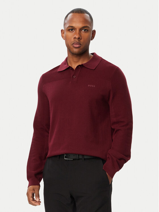 BOSS Sweter Momentum-X PL 50568962 Bordowy Regular Fit