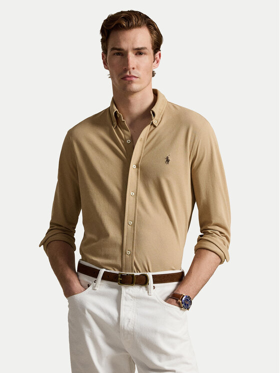 Polo Ralph Lauren Koszula 710654408503 Beżowy ciemny Regular Fit