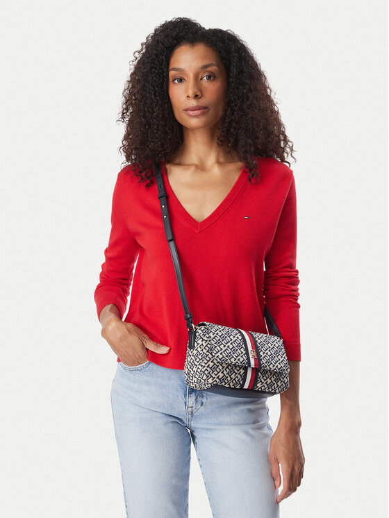 Tommy Hilfiger Torebka Th Jacquard Ess Crossover AW0AW19066 Niebieski