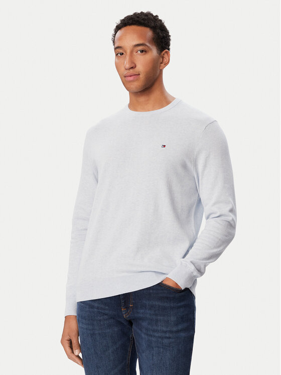 Tommy Hilfiger Sweter Essential Ssnl MW0MW39999 Niebieski jasny Regular Fit
