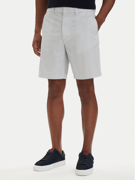 Tommy Hilfiger Szorty materiałowe Dover Print MW0MW42353 Biały Slim Fit