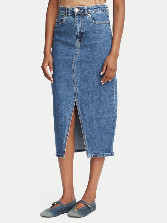 Vero Moda Spódnica jeansowa Veri 10295731 Niebieski Regular Fit