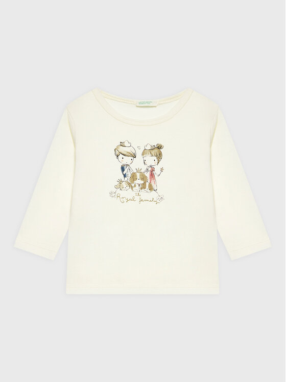United Colors Of Benetton Bluzka 3ATNA101A Beżowy Regular Fit