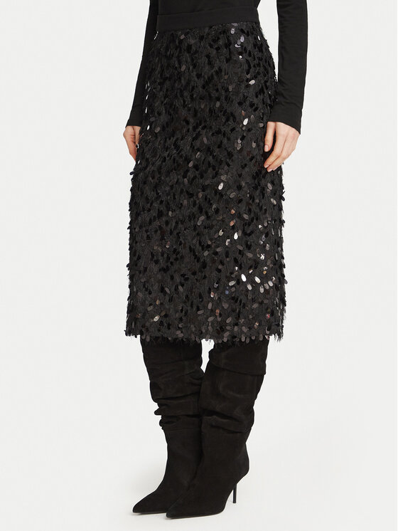 Marella Spódnica midi 2623106062200 Czarny Regular Fit