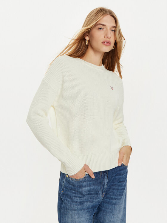 Guess Jeans Sweter W4BR08 Z3HM1 Écru Regular Fit