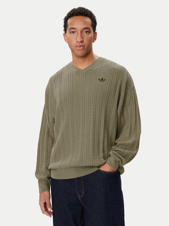 adidas Sweter KR9767 Beżowy Loose Fit