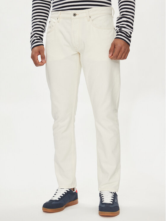 Pepe Jeans Jeansy PM207392 Écru Tapered Fit