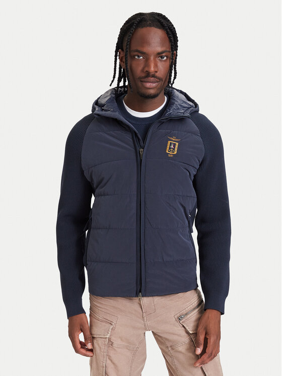Aeronautica Militare Kurtka przejściowa 262AM1389UCL00005 Granatowy Regular Fit