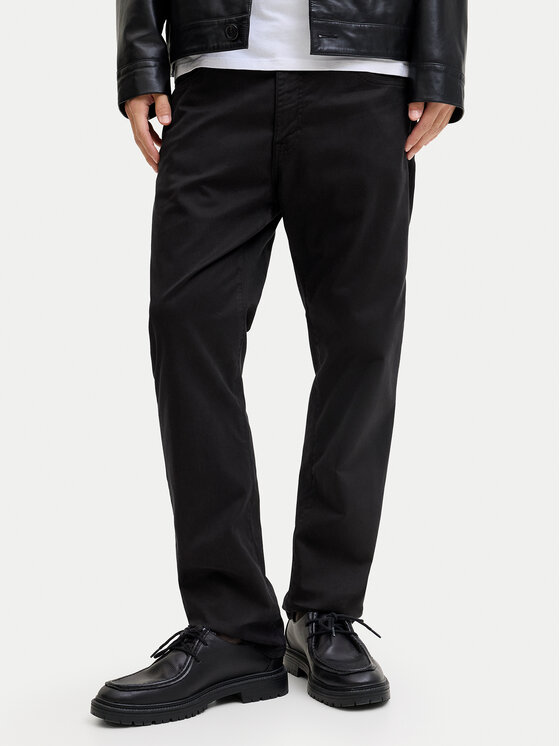 Jack & Jones Spodnie materiałowe Clark Finn 12293328 Czarny Regular Fit