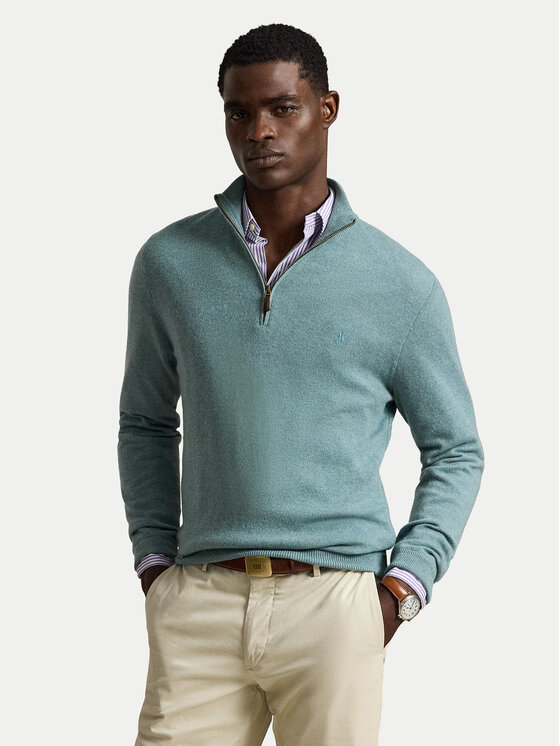 Polo Ralph Lauren Sweter 710876756500 Turkusowy Regular Fit