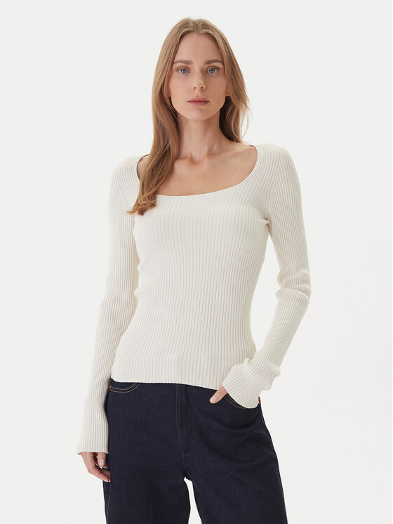 Kontatto Sweter 3M0830C Kremowy Slim Fit