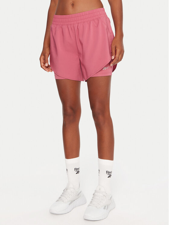 Reebok Szorty sportowe RK25186CCW Różowy Slim Fit