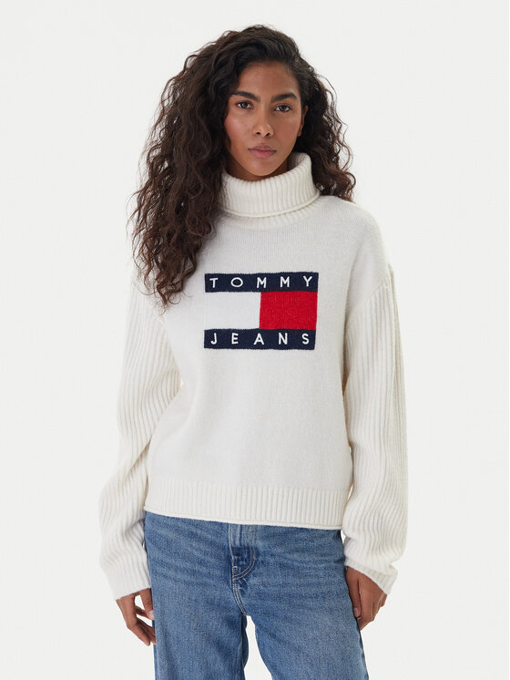 Tommy Jeans Golf Flag DW0DW22108 Écru Relaxed Fit