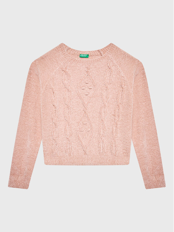 United Colors Of Benetton Sweter 1027C101P Różowy Regular Fit