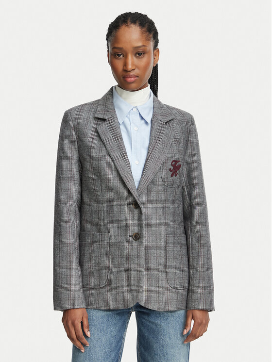 Tommy Hilfiger Marynarka WW0WW52322 Szary Regular Fit