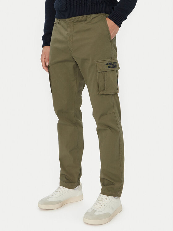 Aeronautica Militare Spodnie cargo 262PA1329UCT02443 Zielony Regular Fit