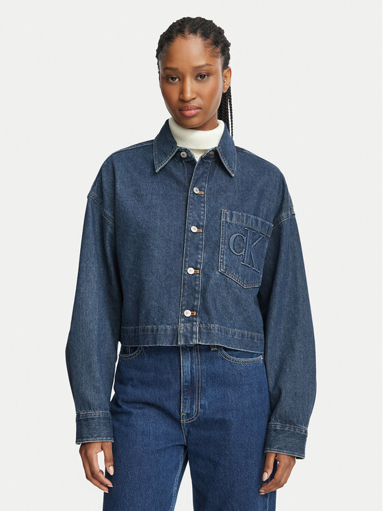 Calvin Klein Jeans Kurtka jeansowa LV047H921G Granatowy Regular Fit