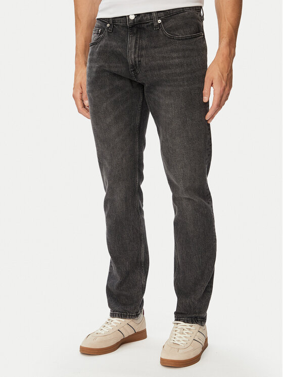 Tommy Jeans Jeansy Scanton DM0DM23341 Szary ciemny Slim Fit
