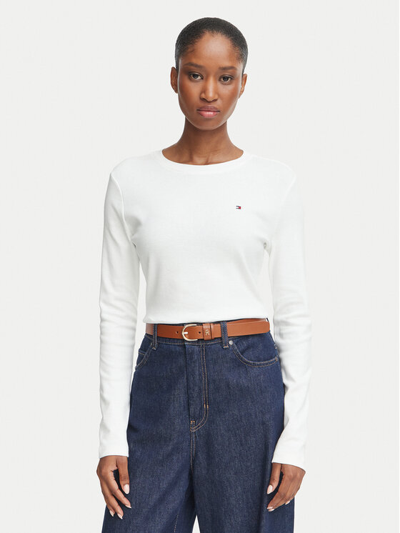 Tommy Hilfiger Bluzka Cody WW0WW53689 Biały Slim Fit