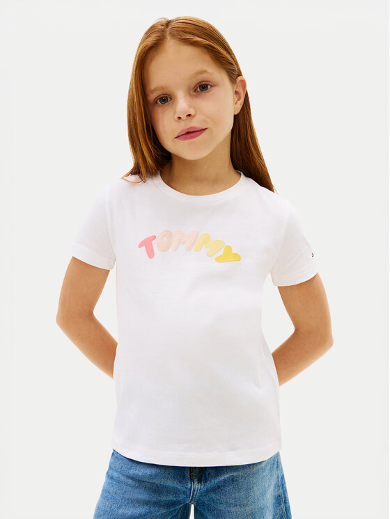 Tommy Hilfiger T-Shirt KG0KG09246 Biały Regular Fit