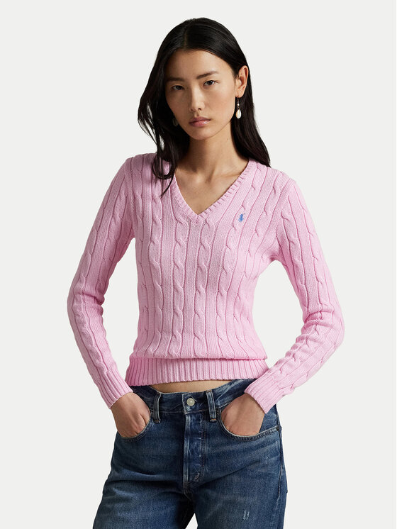 Polo Ralph Lauren Sweter 211971870006 Różowy Slim Fit