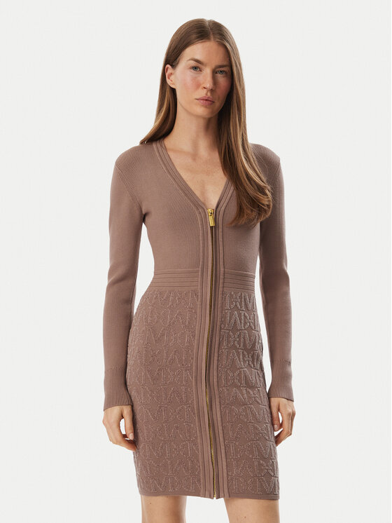 Marciano Guess Sukienka dzianinowa G6BK09 Z1547 Beżowy ciemny Regular Fit