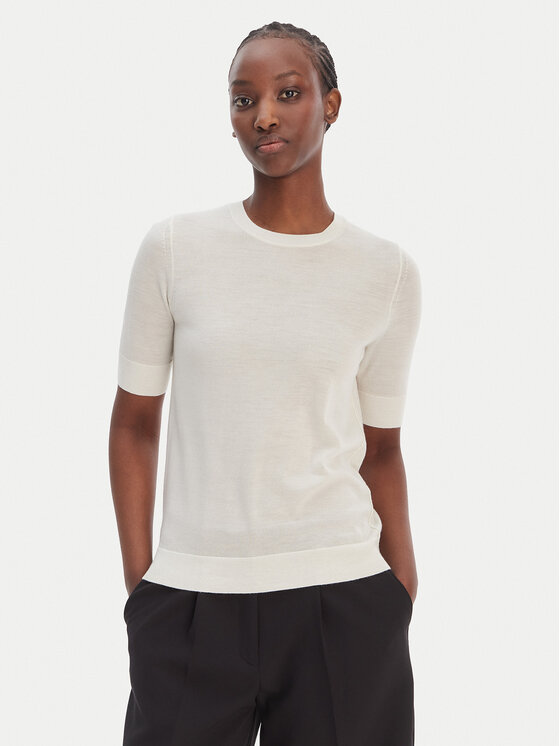 BOSS Sweter Farbella 50544996 Kremowy Slim Fit