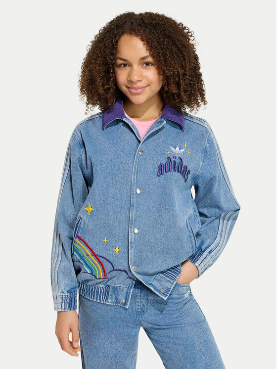 adidas Kurtka jeansowa Care Bears Loose College KS1734 Niebieski Regular Fit