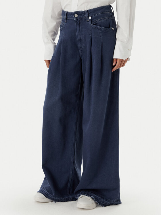 BOSS Jeansy Slouchy 50552533 Granatowy Wide Leg